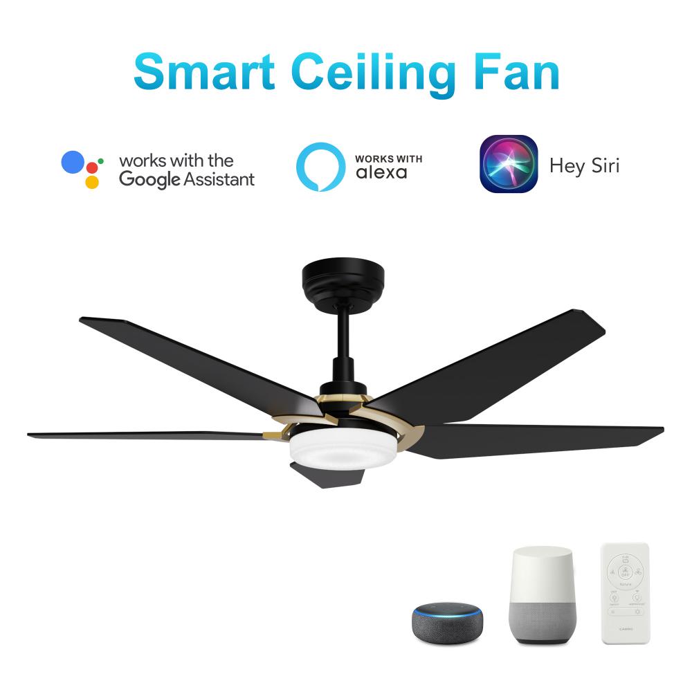 Woodrow 52-inch Smart Ceiling Fan with Remote, Light Kit Included, Works with Google Assistant, Amaz